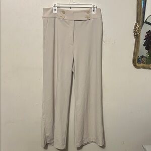 Calvin Klein Cream Wide Leg Trouser Pant